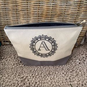 ColorDunes canvas monogram” A” clutch/cosmetic bag